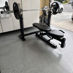 Bench, Bar And Weights