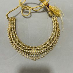Rose Gold Necklace With White Stones..14 Carrot Gold Plated