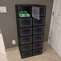 New In Box 12 XL 14Lx11Dx8.5H Inch Large Shoe Storage Protector Stackable Organizer Box Can Fit Up To US Men 14 