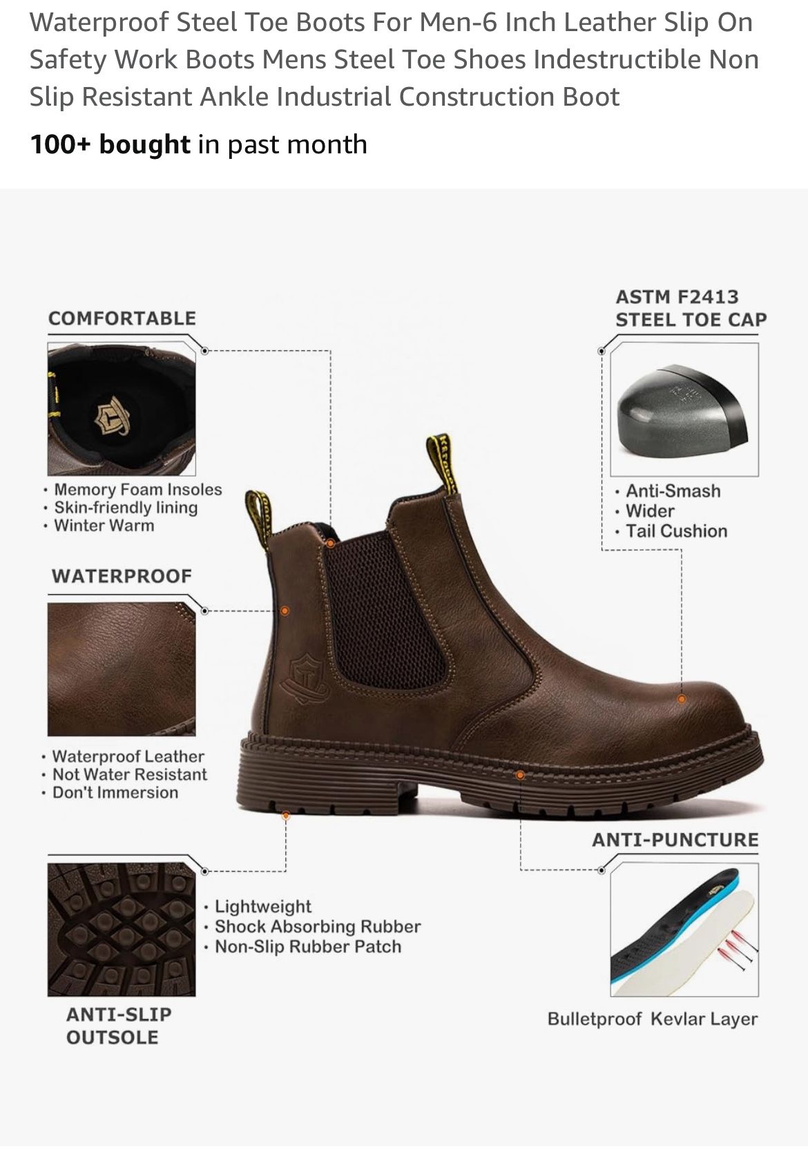 11 WORK BOOTS MENS WATERPROOF STEEL TOE KELEDON BRAND 11 HOMBRE BOTAS PUNTA DE FIERRO