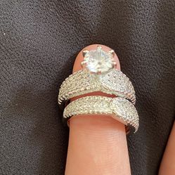 2 Set 925 Silver Ring Size 7