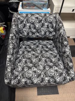 carter black and white accent chair