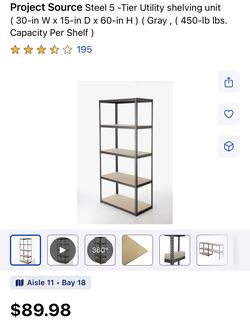 Project Source Steel 5 -Tier Utility shelving unit