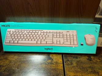Logitech - MK270 Full-size Wireless Membrane Keyboard and Mouse Bundle for PC - Rose