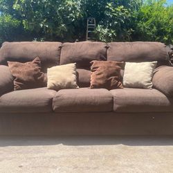 Two Piece Brown Couch Set