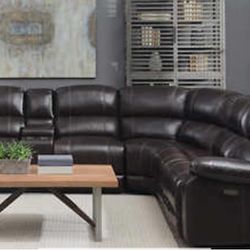 Dunhill 3-piece Leather Power Reclining Sectional w/Power Headrest  (Costco# 1356486)