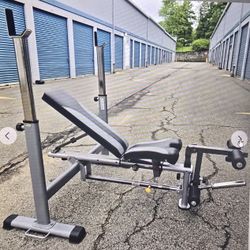 Tuff Stuff Adjustable Olympic Workout Bench Incline Flat Shoulder