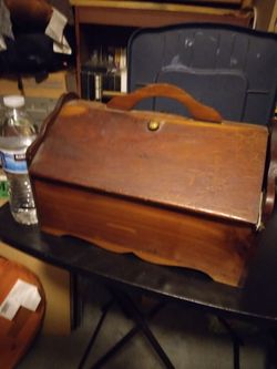 Vintage Wooden Sewing Box