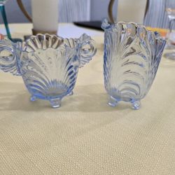 Set Of  Cambridge Caprice MCM Glass Creamer And Pitcher