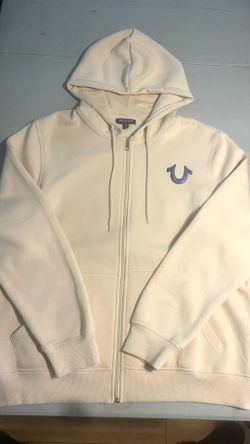 True Religion Full Zip Hoodie Cream Color - Like New Condition – Size XL