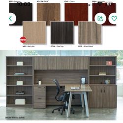 Desk With Hutch And Two Shelves Office Furniture 