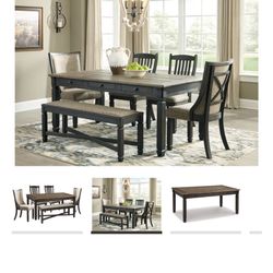 Ashley Furniture Tyler Creek Dining Table and 4 Chairs and Bench