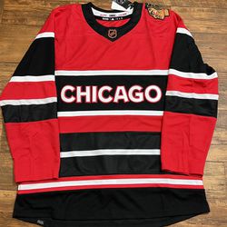 Chicago Blackhawks Hockey REVERSE RETRO Jersey Adidas Size 52