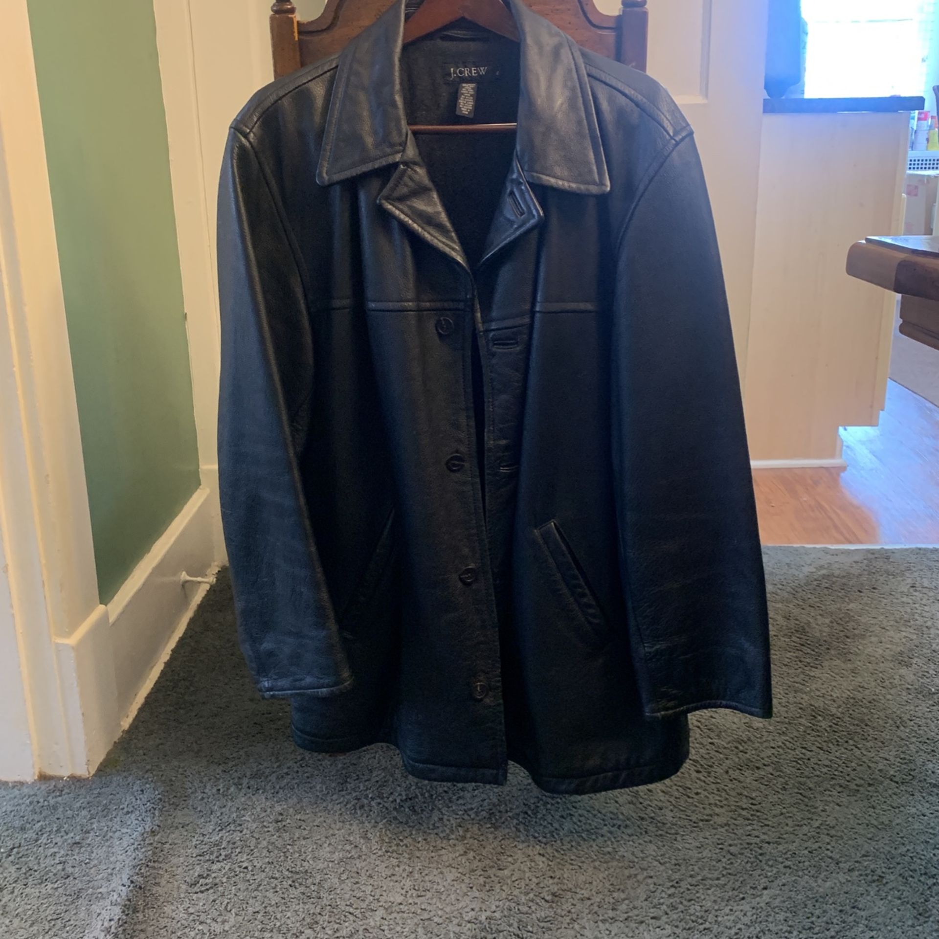 Leather Coat Mens XL