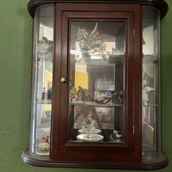 Old Antique Cabinet W/ Nicknacks  