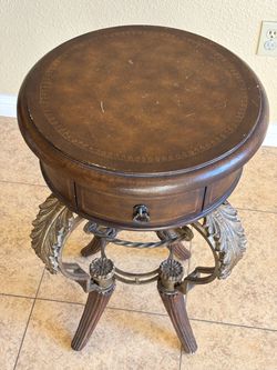 Round End Table-with 1 Drawer