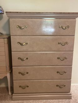 Tall tan dresser & nightstand
