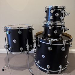 DW Collector’s 4 Piece Shells Maple  Drum Workshop Used Satin Oil Ebony