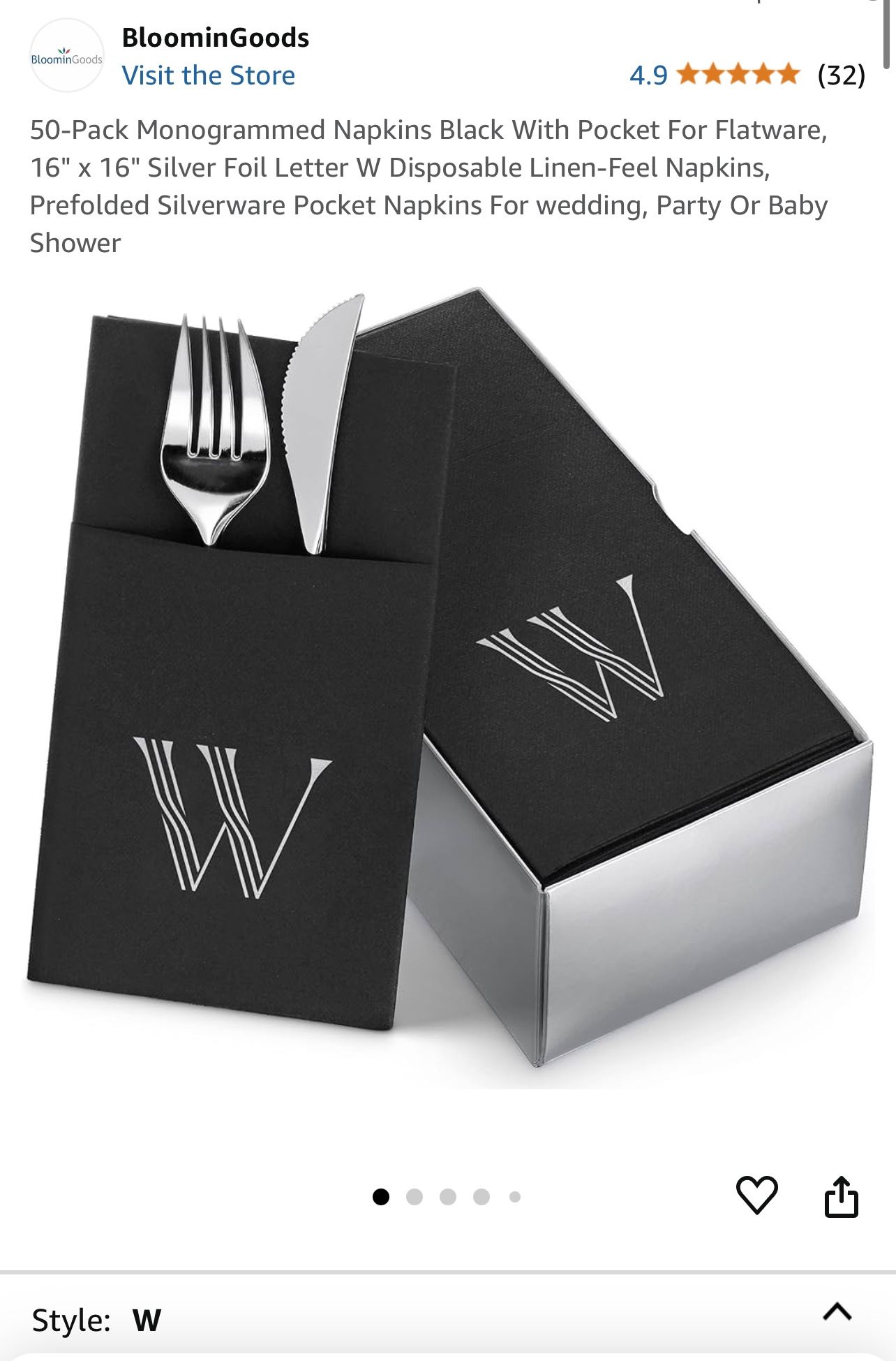 50-Pack Monogrammed Napkins