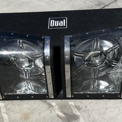 (1) Pair Of 15’’ Sub-woofers (DUAL brand) in Carpeted Box