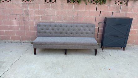 Grey Taupe Dinning Bench With Shoe Rack