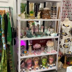 Modern Metal Rolling Shelf Bookcase Organizer 