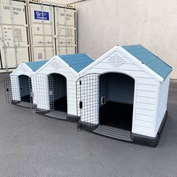Brand New Plastic Dog House w/ Lock Door (Medium $80, Large $115, X-Large $160) All Weather Cage Kennel 