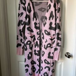 Long Sleeve Printed Cardigan Ladies Pocket 