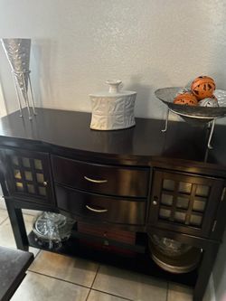 Dark Wood Buffet Sideboard Cabinet