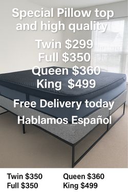 š„ Special Queen Pillows Top With Free Box Spring - Same Day Delivery