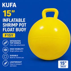 High-visibility 15” inflatable buoy perfect for marking shrimp, crab, and prawn pots. Durable, lightweight, and easy to spot on the water.