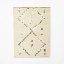 5'x7' Cedar Hills Plush Geo Print Rug Cream - 83% Wool