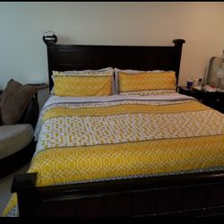 King Size Set Dresser night stand Included( Mattress Still Wrapped in plastic)