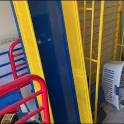 Very, Sturdy Children's Bunk Bed With Slide (Red, Blue And Yellow)