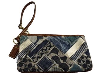 Coach Denim Patchwork Pouch Black Purse / Handbag