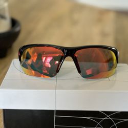 NEW Mens Nike Skylon Ace Wrap Sunglasses, Black w/ red mirrored lens DV2163