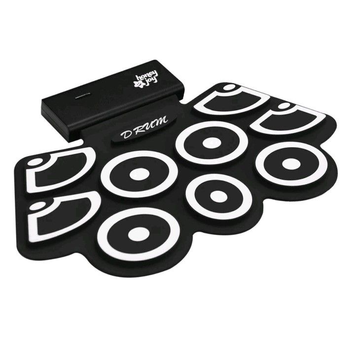 Costway Electronic Silicone Rechargeable Drum Set with Pedals Sticks