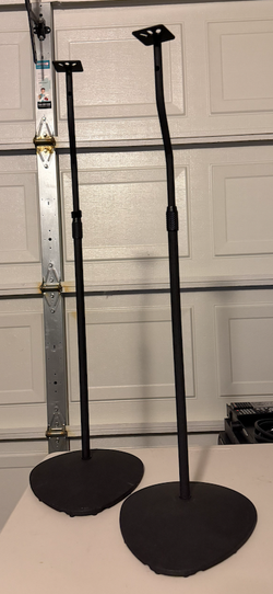 SANUS Adjustable Height Speaker Stands – Pair – Black