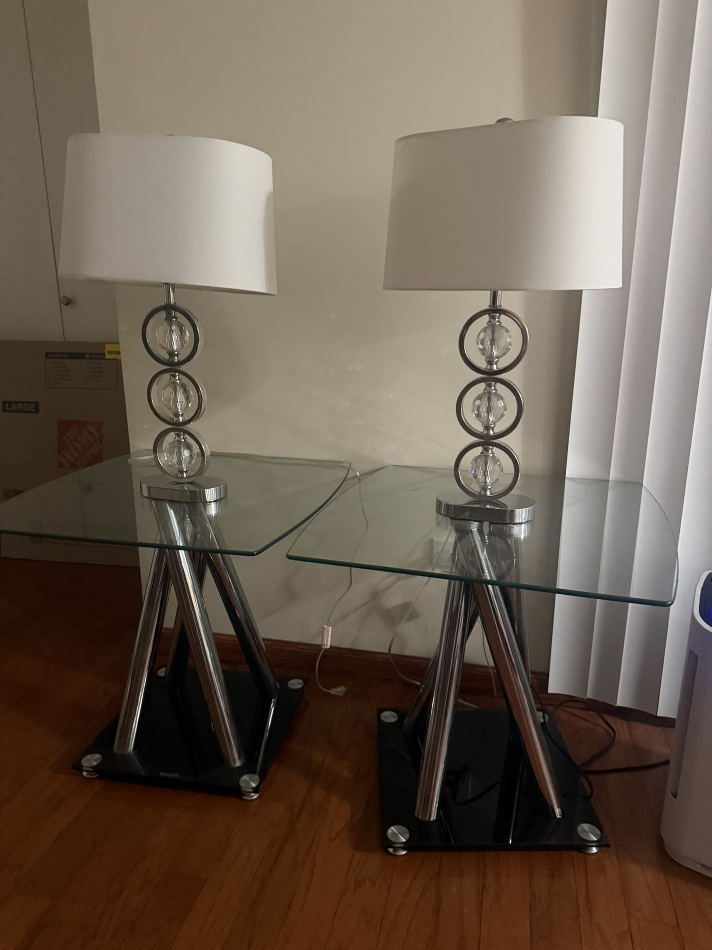 2 Side Tables + 2 Lamps