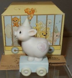 Precious Moments Birthday Train Pig Age 3 "Heaven Bless This Special Day" 15954