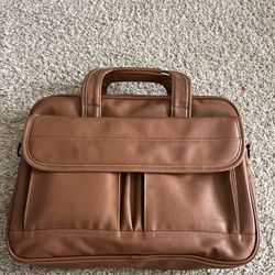 Brown Leather messenger bag laptop bag 15.6 inches