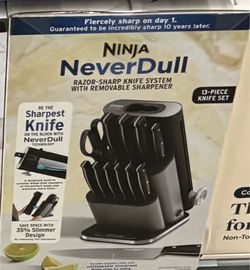 Brand New! Ninja NeverDull Razor-Sharp 13-Piece Knife System with Removable Sharpener, Laser-Cut Blades