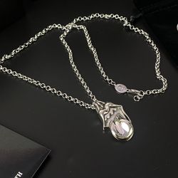 Chrome Hearts Classic Big Tongue Silver Necklace