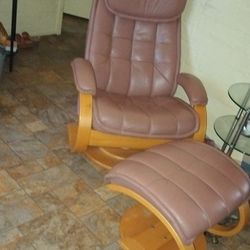 Leather Recliner Chair with Ottoman