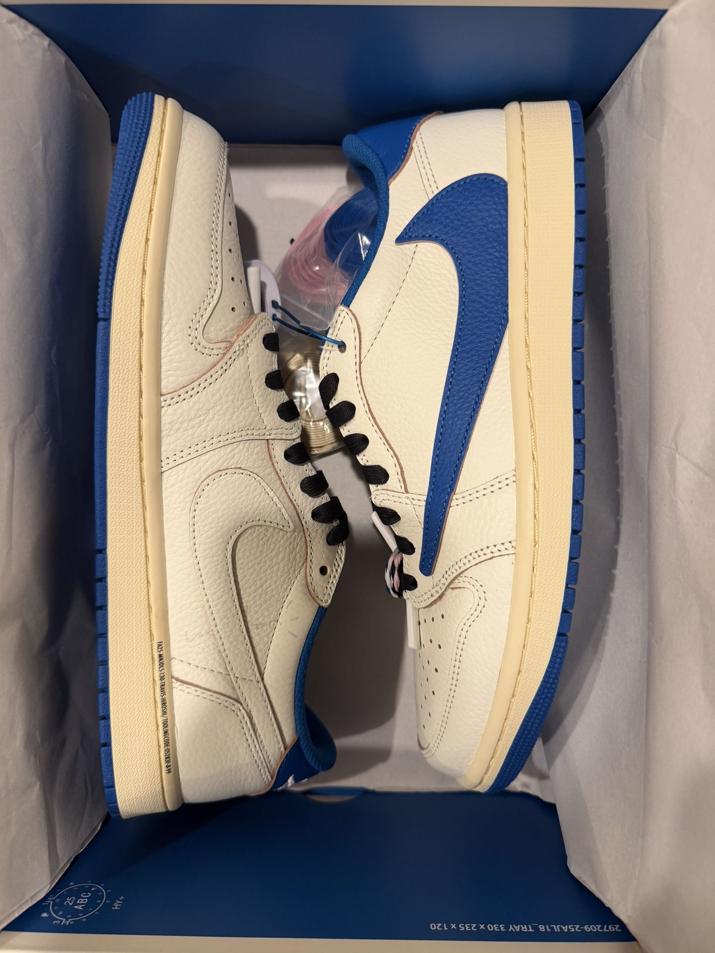 Jordan 1 Retro Low OG SP ‘Sail Military Blue’ Fragment x Travis Scott Sz: 10