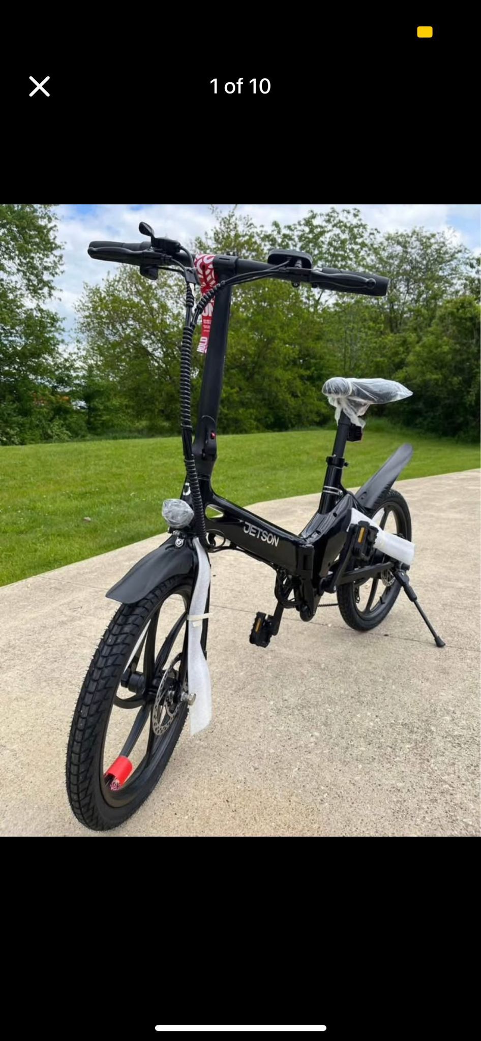 Jetson J8 Electric Bike, 350-Watt Motor, Easy-Folding Mechanism, Headlight, Twist Throttle & Pedal Assist, Cruise Control, 3 Speed Modes, Up To 15.5 M