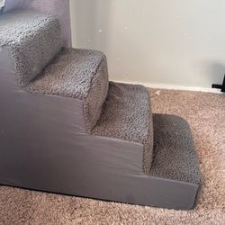 Grey Foam Pet Stairs for small dog or cat