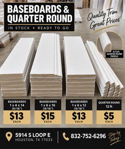 Baseboards and quarter round