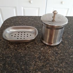 STAINLESS STEEL BATHROOM ITEMS BOTH FOR $8