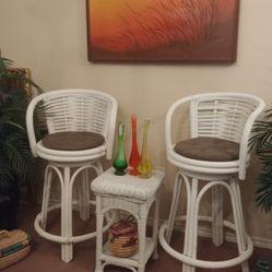 Rattan Stools And Table